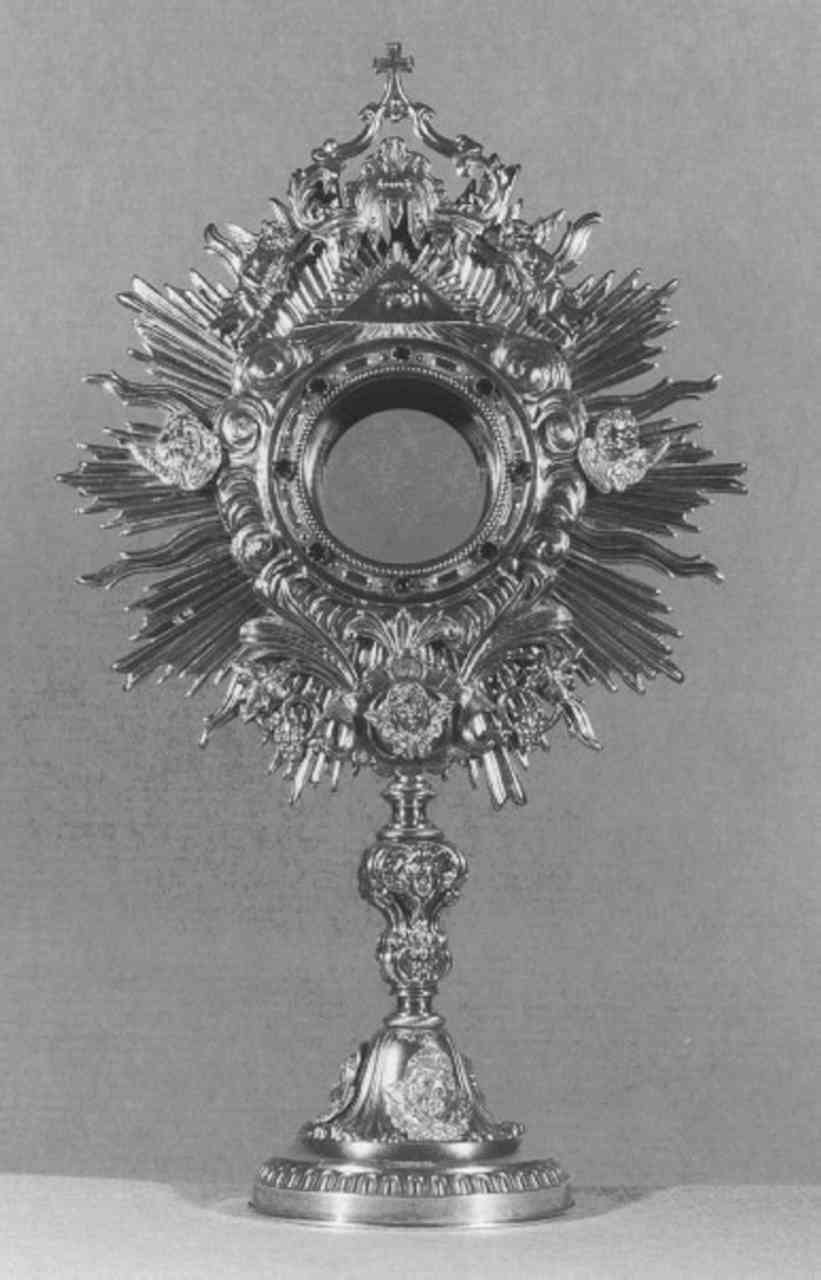 ostensorio - a raggiera - ambito veneto (seconda metà sec. XVIII)