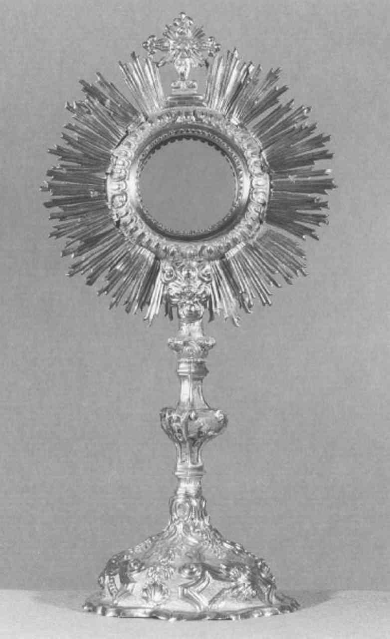 ostensorio - a raggiera - ambito veneto (prima metà sec. XVIII)