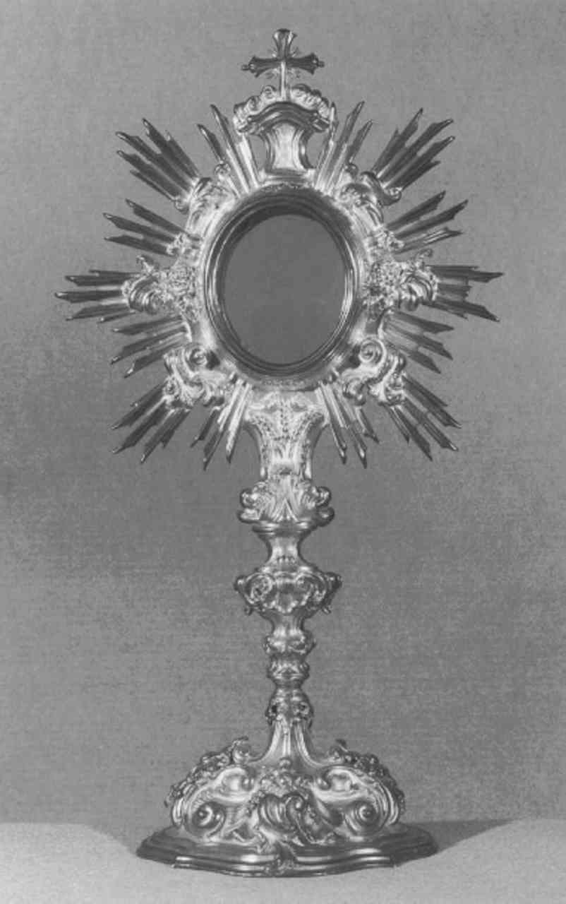 ostensorio - a raggiera - ambito veneto (metà sec. XVIII)