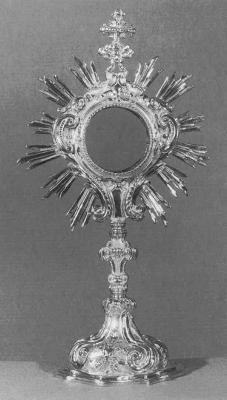 ostensorio - a raggiera - ambito veneto (metà sec. XVIII)