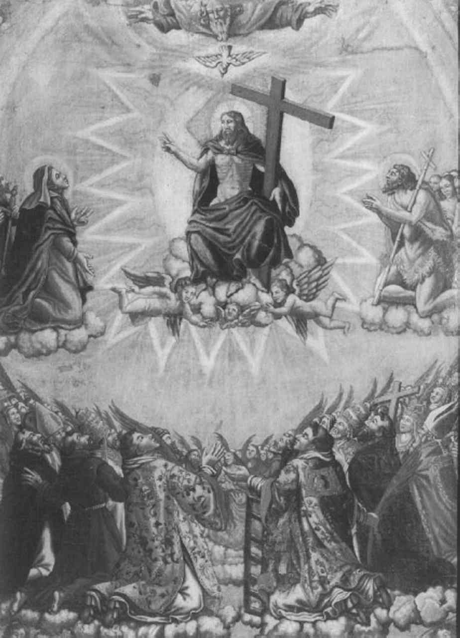 Cristo in gloria e Santi (dipinto) - ambito italiano (sec. XVIII)