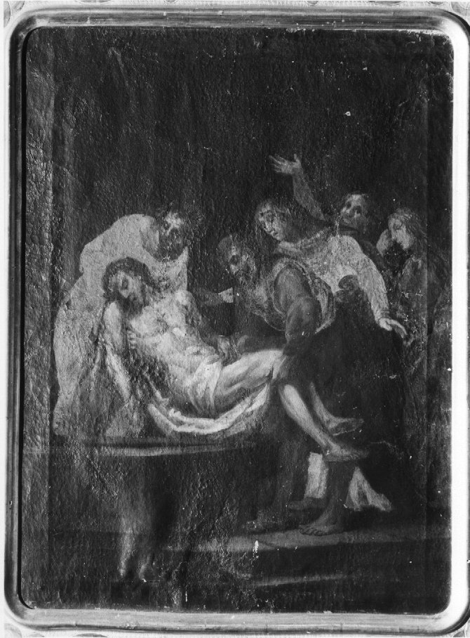 stazione XIV: Gesù deposto nel sepolcro (dipinto) - ambito veneto (sec. XIX)