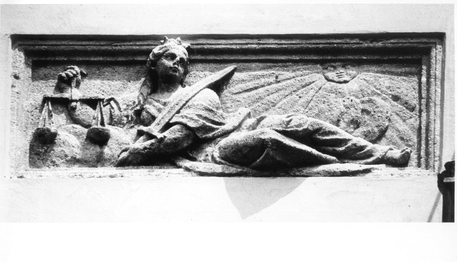 allegoria della Giustizia (rilievo) di Cristofali Adriano, Bortolani Bortolo (sec. XVIII)