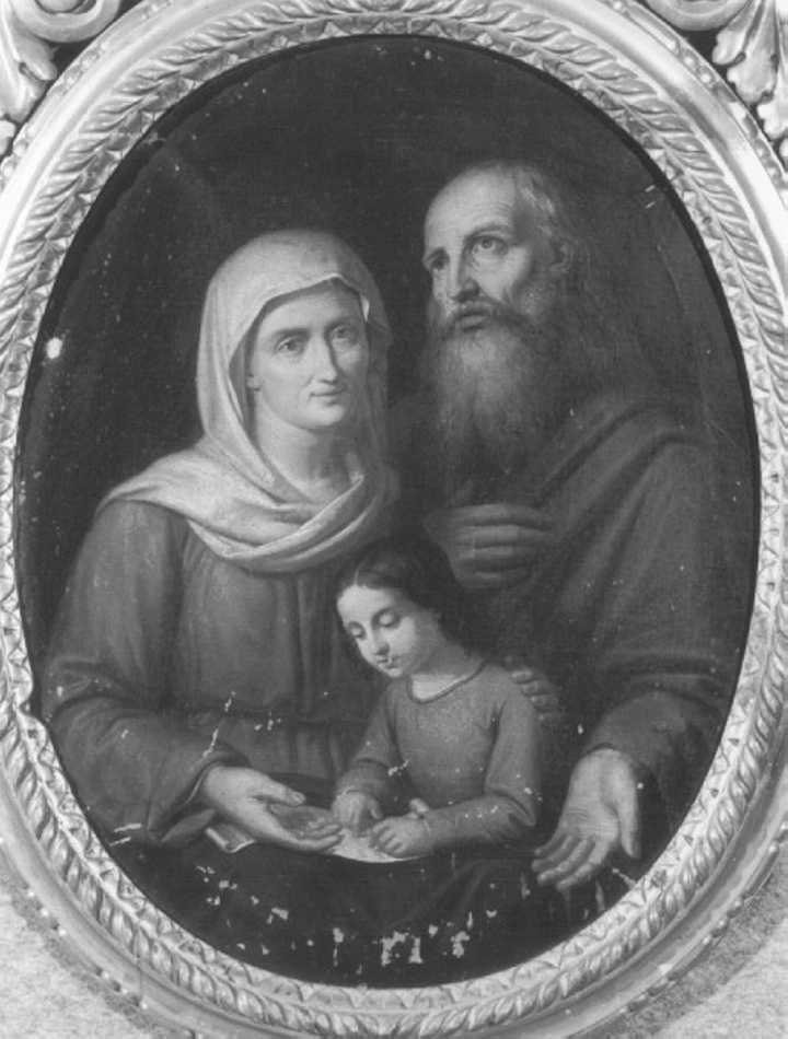 Maria Vergine bambina con Sant'Anna e San Gioacchino (dipinto) - ambito veneto (sec. XIX)