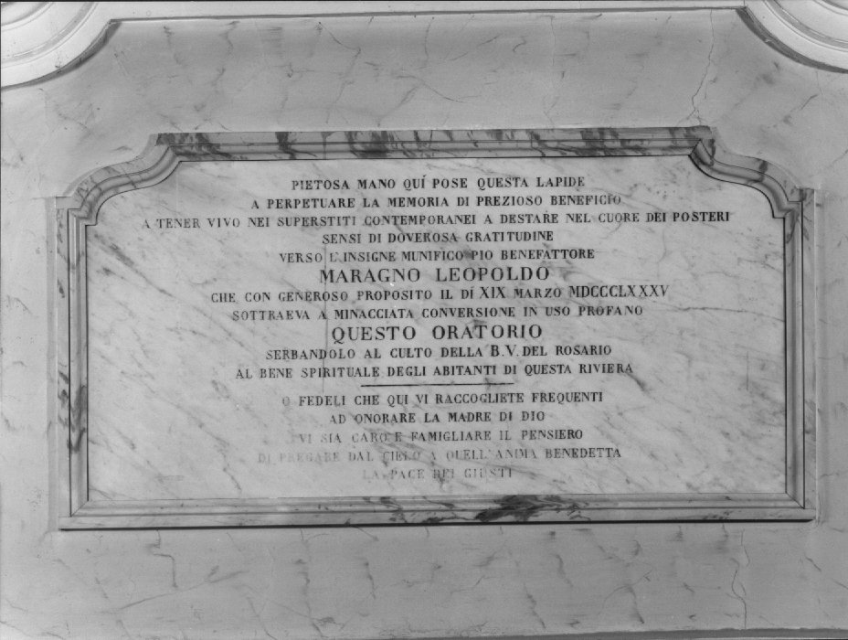 lapide commemorativa - ambito veneto (sec. XIX)