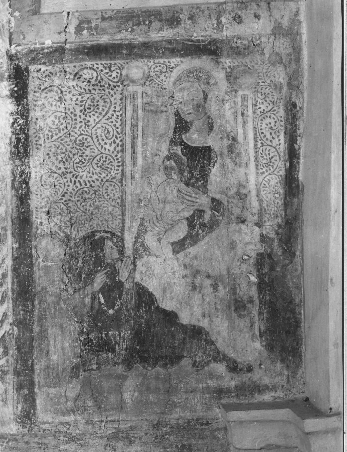 Madonna con Bambino in trono (dipinto, elemento d'insieme) - ambito veronese (fine/inizio secc. XV/ XVI)