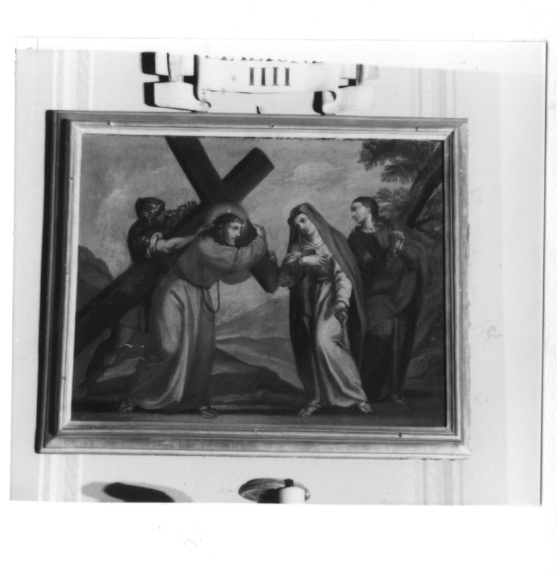 stazione IV: Gesù incontra la Madonna (dipinto) - ambito veneto (sec. XVIII)