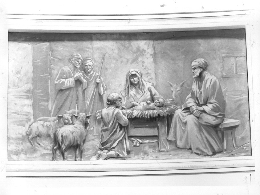 natività di Gesù (dipinto) di Mincato Giuseppe (secc. XIX/ XX)