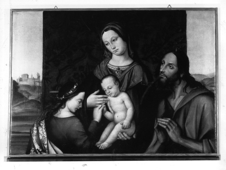 Madonna con Bambino e Santi (dipinto) di Verla Alessandro (sec. XVI)