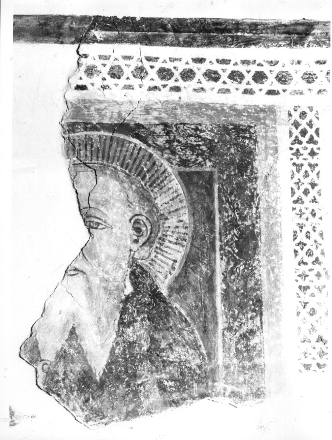 testa di santo (dipinto, frammento) - ambito veneto (sec. XV)
