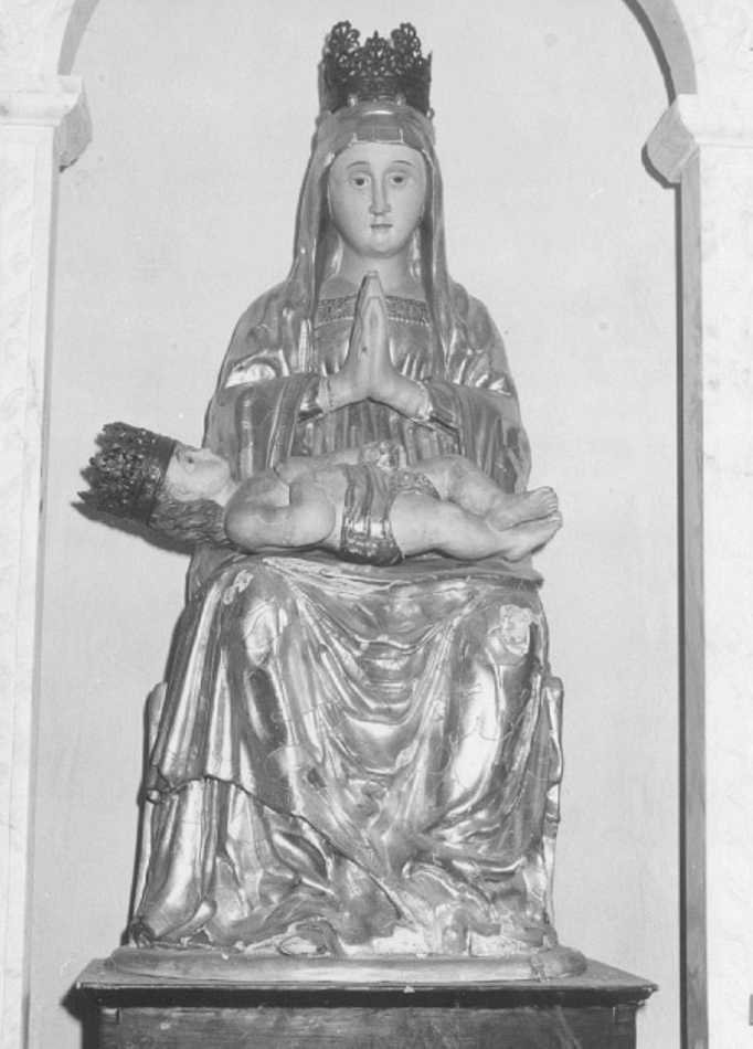 Madonna in trono con Bambino (statua) di Giolfino Nicola (cerchia) (fine/inizio secc. XV/ XVI)