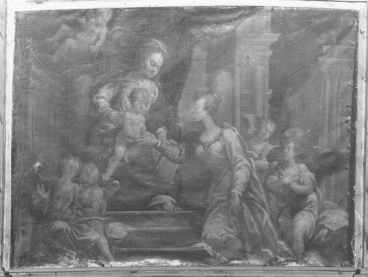 matrimonio mistico di Santa Caterina d'Alessandria (dipinto, elemento d'insieme) di Falcieri Biagio (sec. XVII)