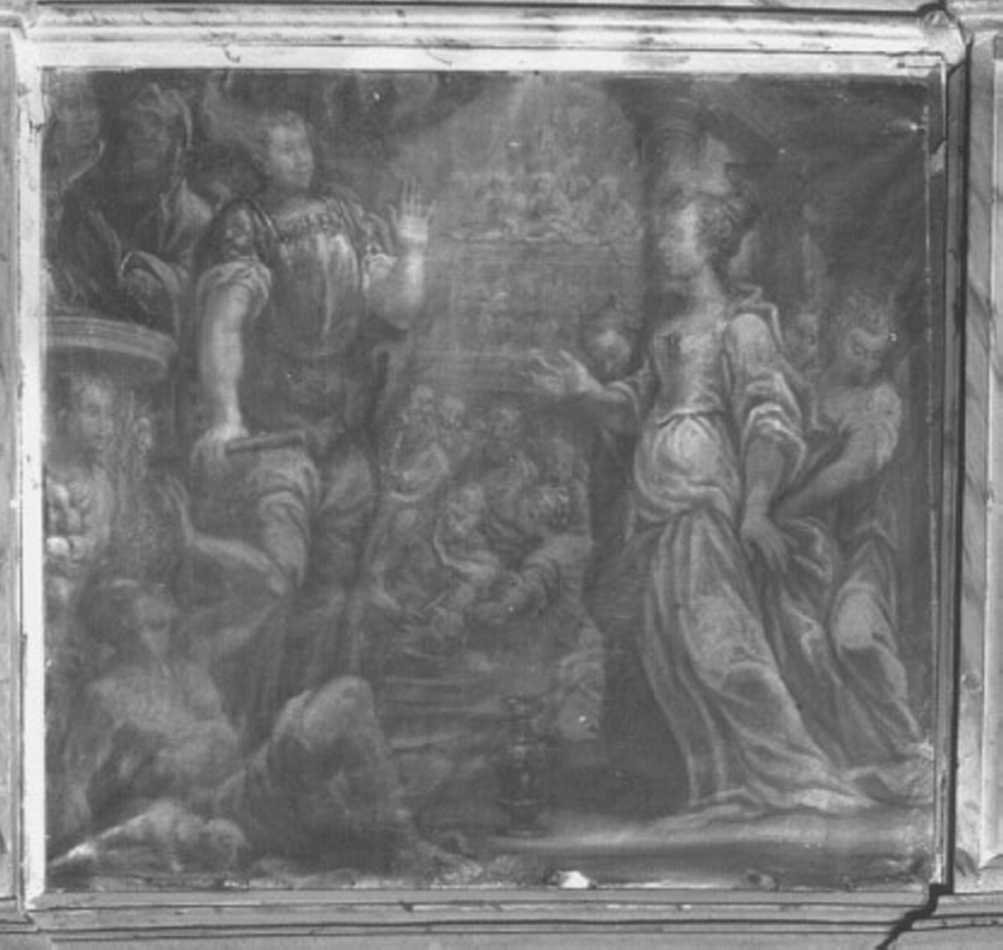 Santa Caterina d'Alessandria rifiuta di adorare gli idoli (dipinto, elemento d'insieme) di Falcieri Biagio (sec. XVII)