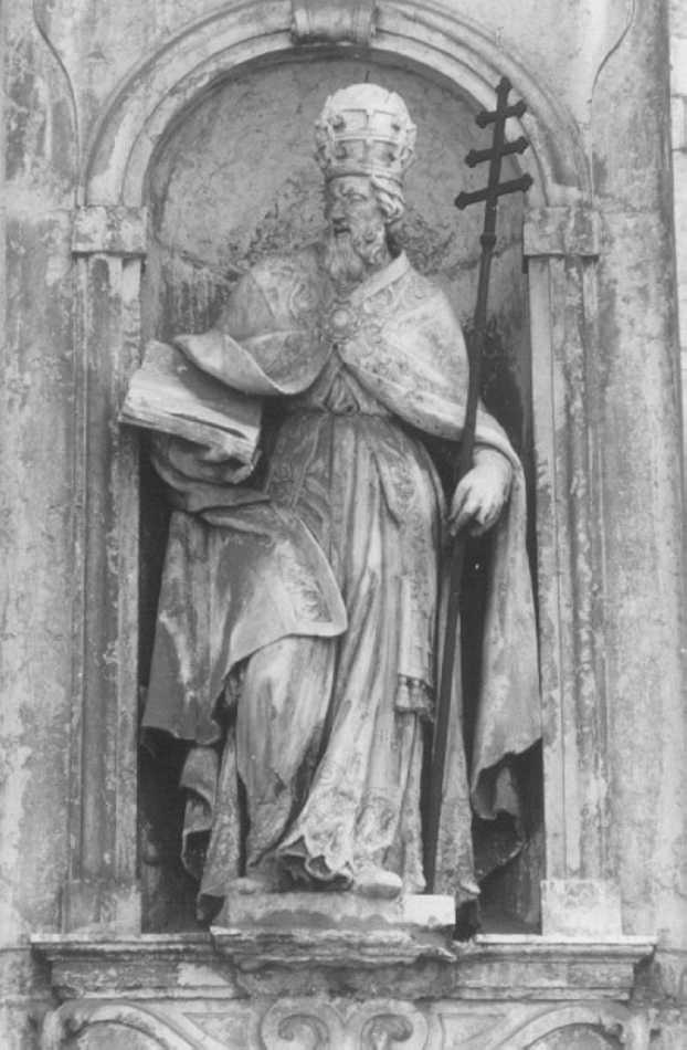 Santo papa (statua, elemento d'insieme) di Zoppi Francesco (sec. XVIII)