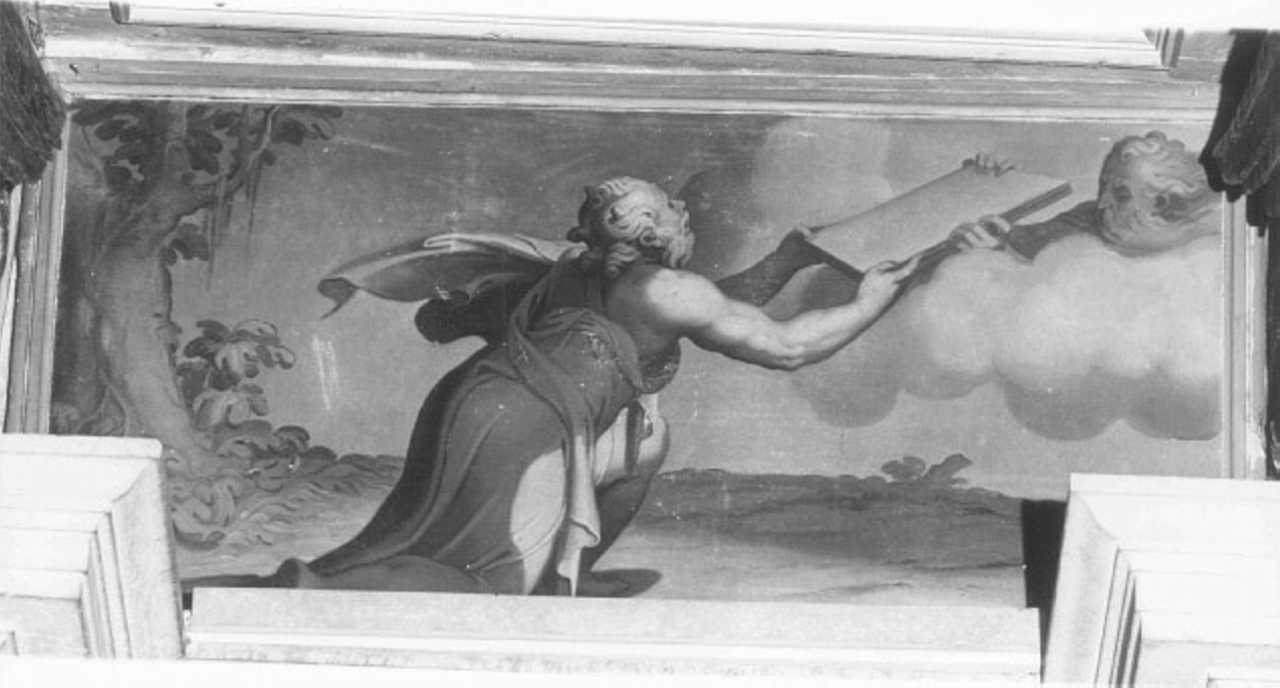 Mosè riceve da Dio le tavole della legge (dipinto, elemento d'insieme) di India Bernardino (metà sec. XVI)