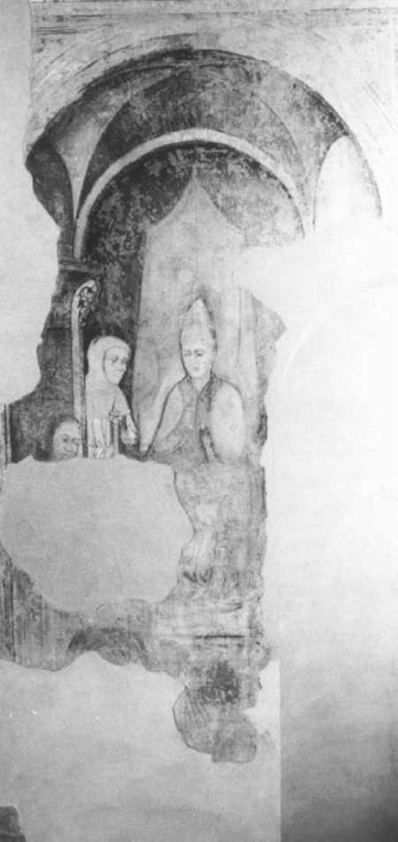 Il papa richiede a San Girolamo la traduzione delle sacre scritture (dipinto, frammento) di Badile Giovanni (attribuito) (sec. XV)