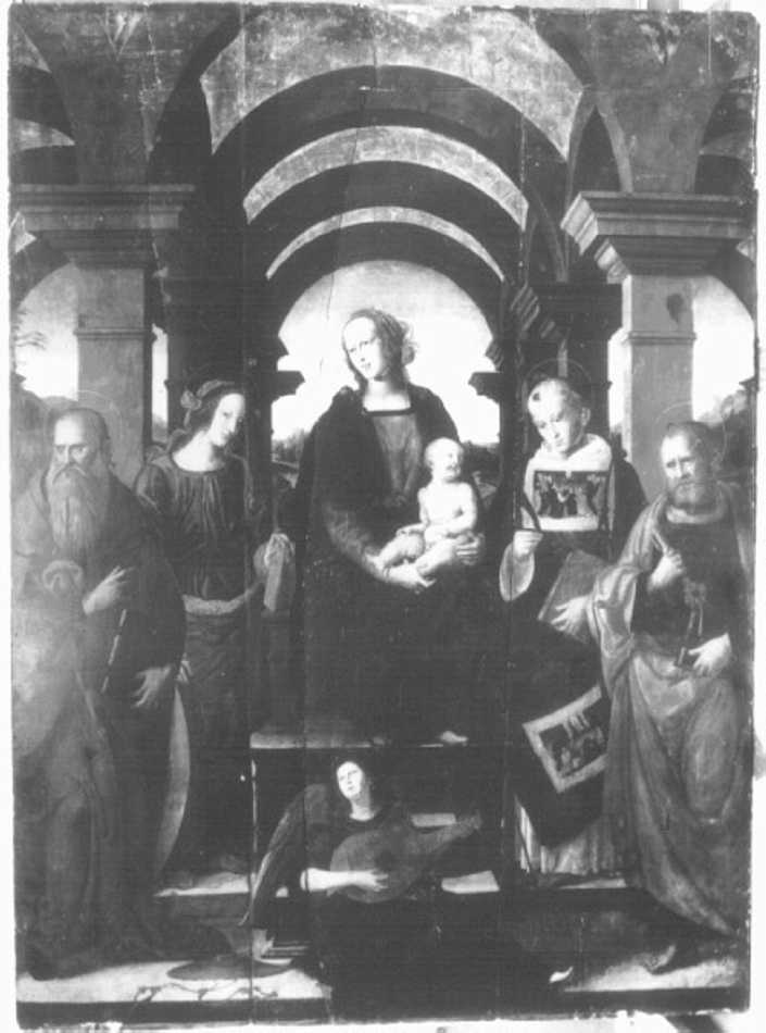 Madonna in trono con Bambino e Santi (dipinto) di Ubertini Francesco detto Bachiacca (sec. XVI)