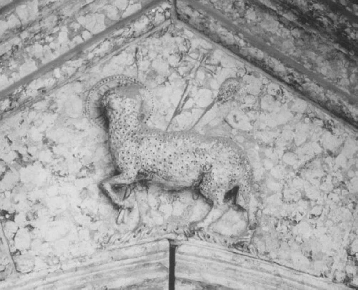 Agnus Dei (rilievo) di Enrico Di Rigino (attribuito) (secc. XIII/ XIV)