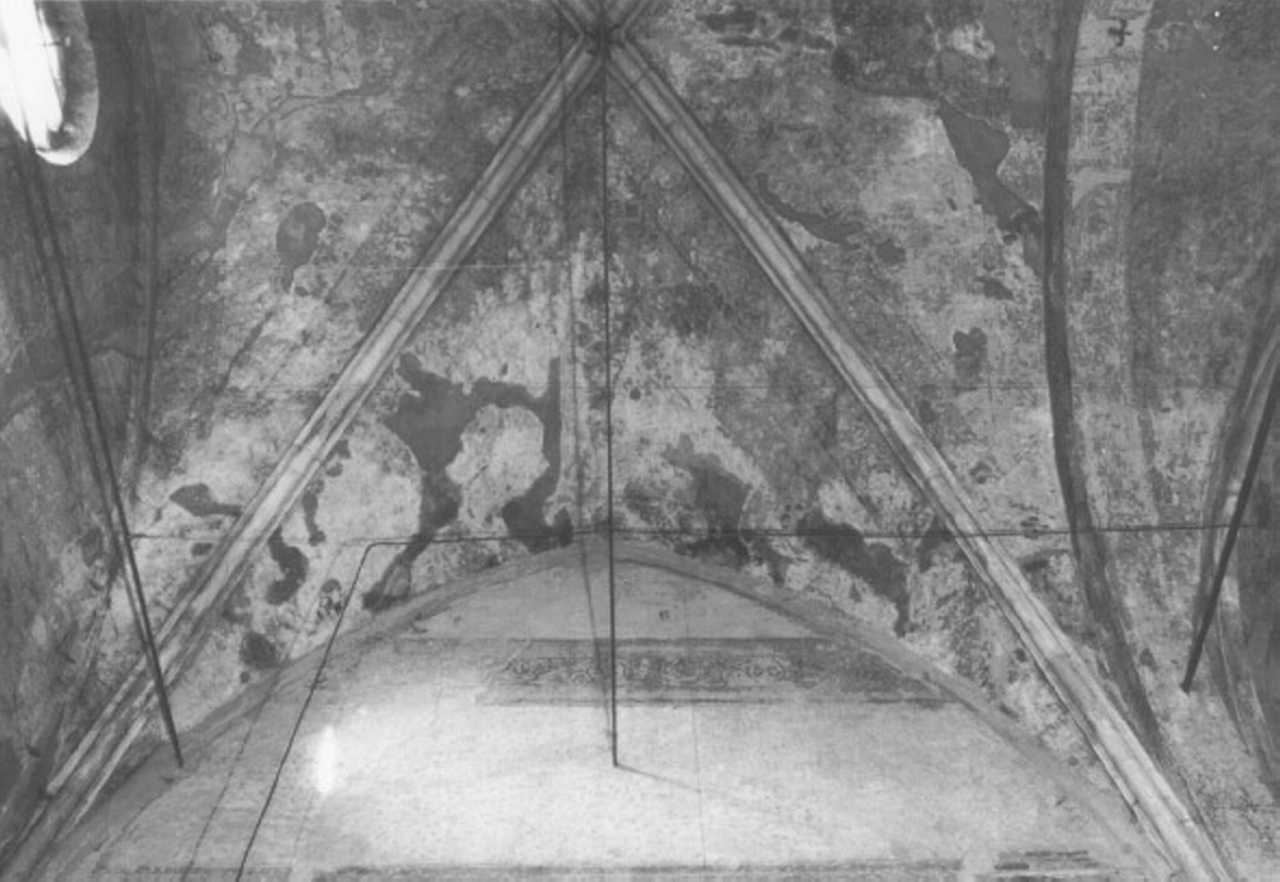 motivi decorativi a girali vegetali (dipinto) - ambito veneto (sec. XIV)