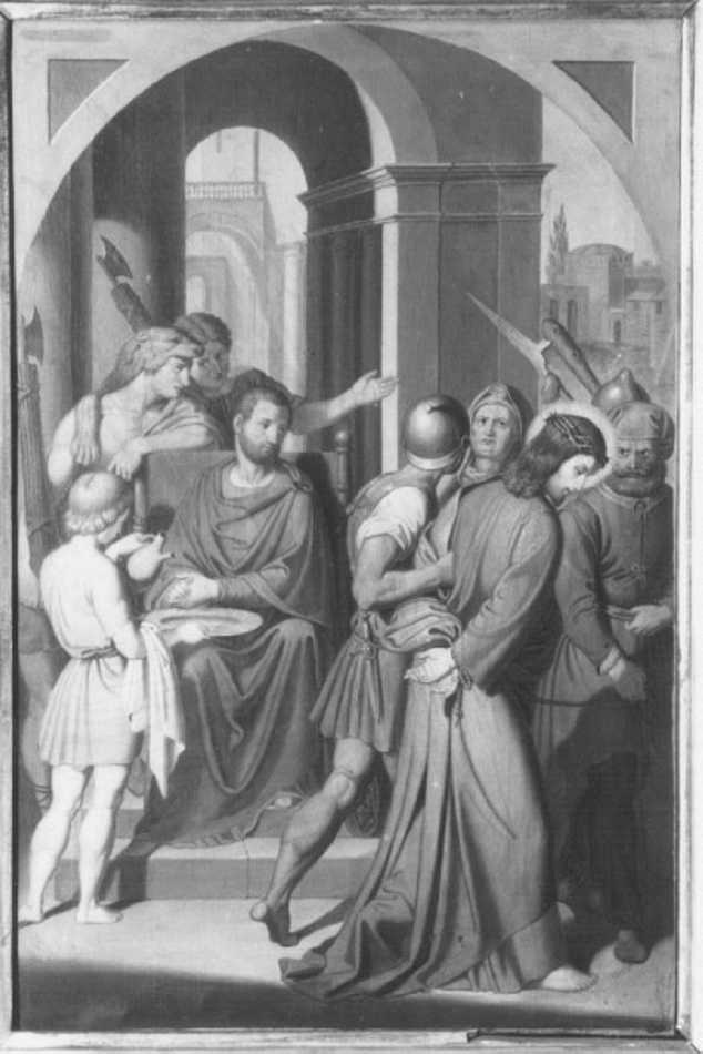 stazione I: Gesù condannato a morte (dipinto) - ambito veneto (sec. XIX)