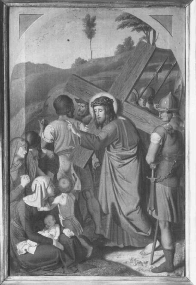 stazione VIII: Gesù consola le donne di Gerusalemme (dipinto) - ambito tedesco (sec. XIX)