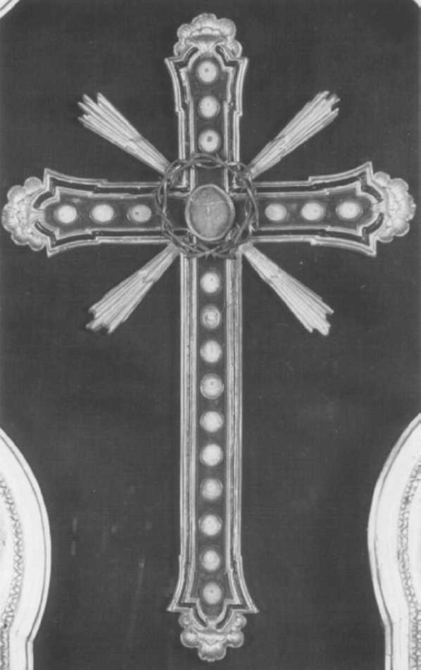 reliquiario - a croce - ambito veneto (sec. XVIII)