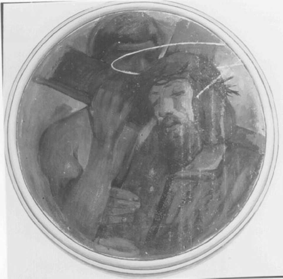 stazione II: Gesù caricato della croce (dipinto) di Donati Carlo (attribuito) (sec. XX)