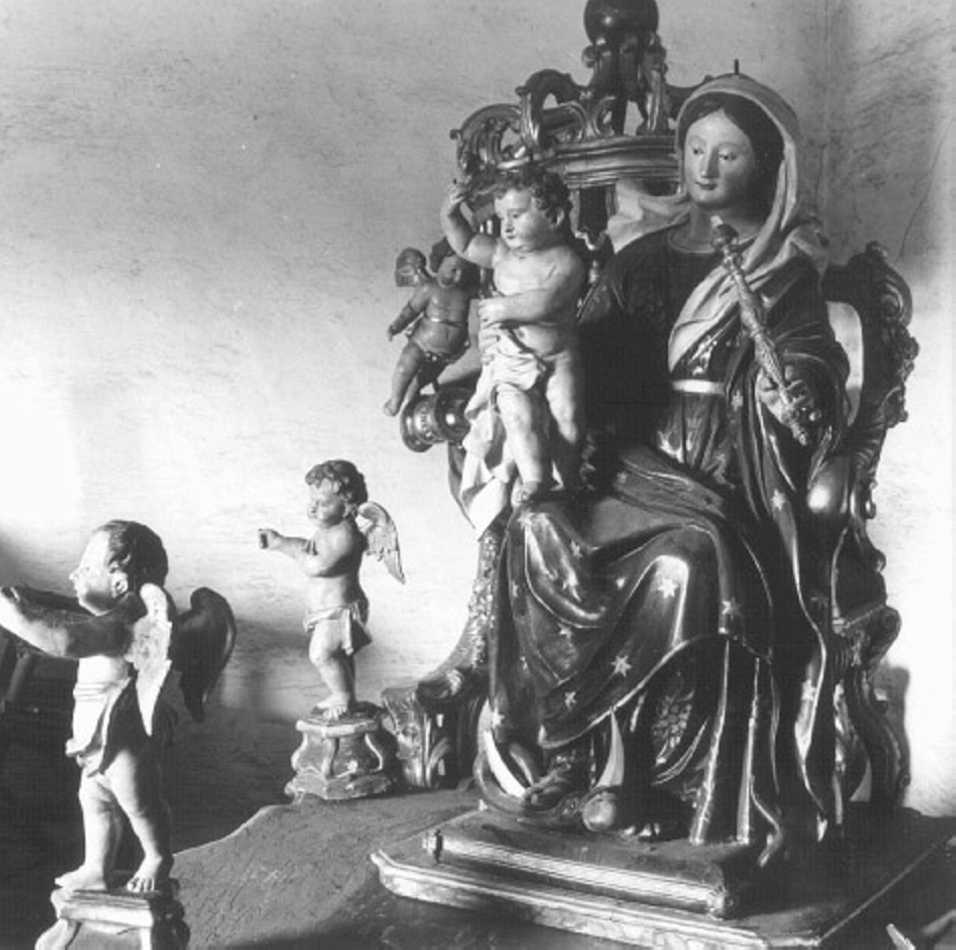 Madonna con Bambino e angeli (gruppo scultoreo, elemento d'insieme) - ambito veneto (sec. XVIII)