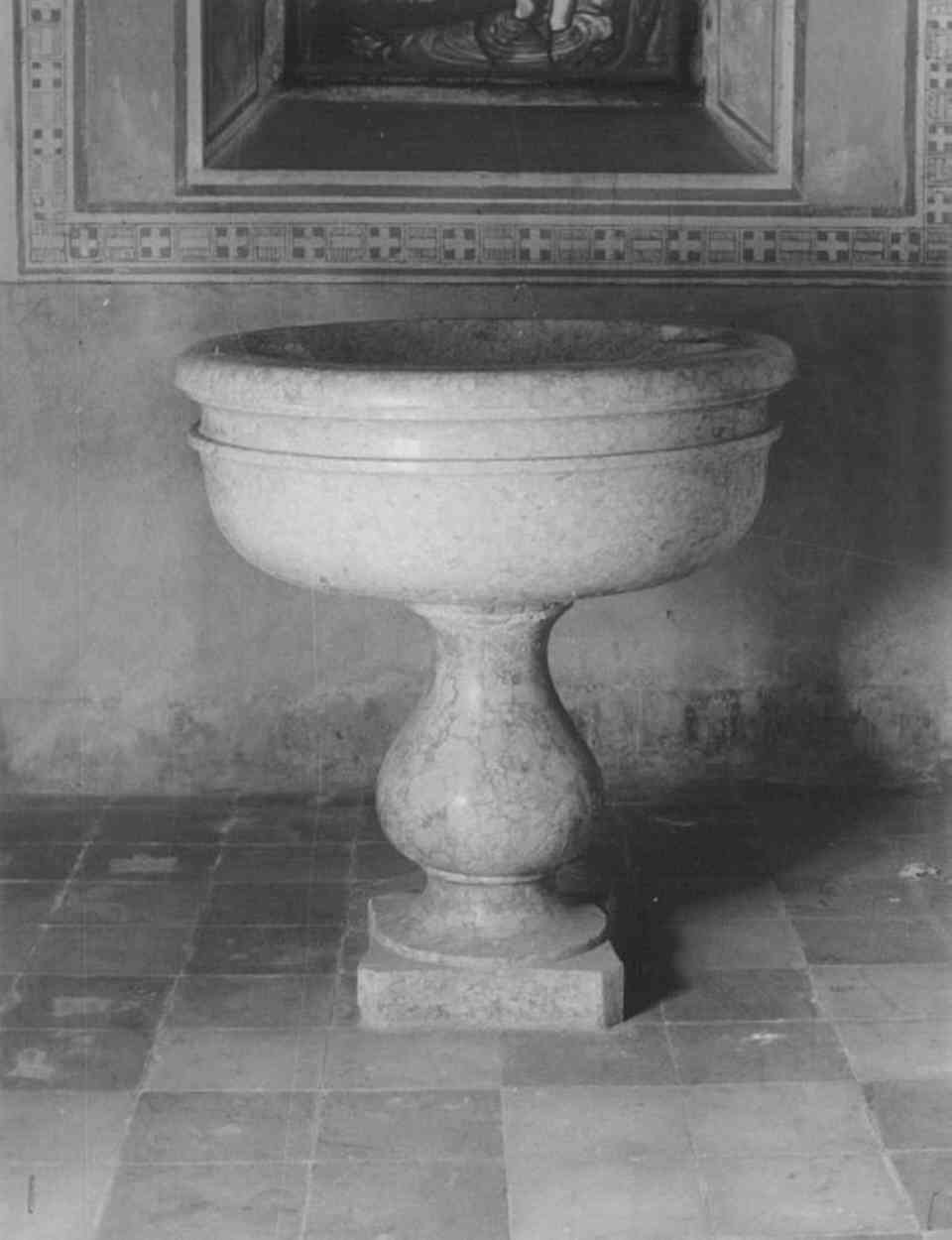 fonte battesimale - a fusto - ambito veneto (sec. XIX)