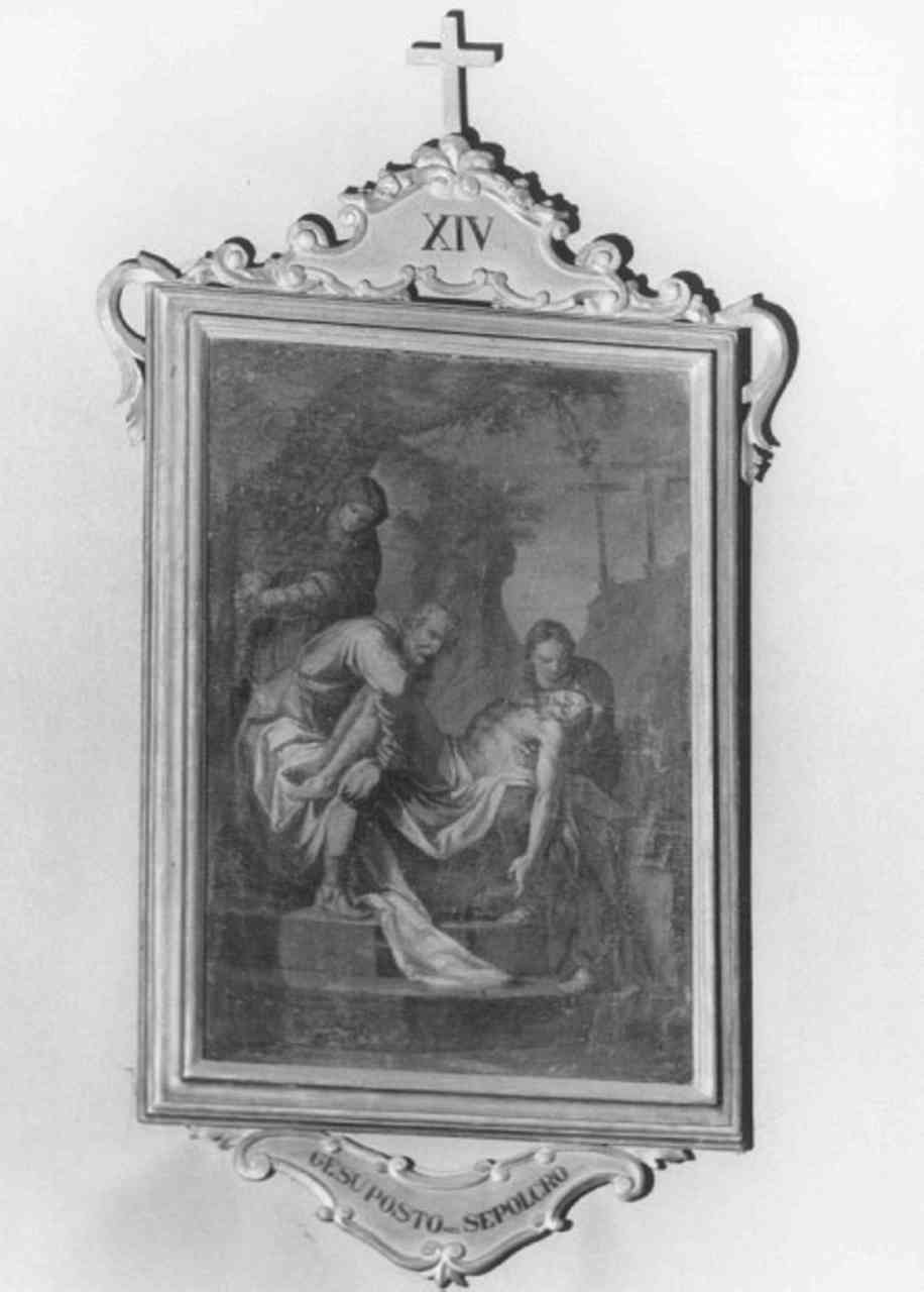 stazione XIV: Gesù deposto nel sepolcro (dipinto) di Marcola Giovanni Battista (sec. XVIII)