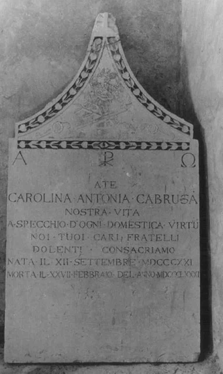 lapide tombale - ambito veronese (sec. XIX)