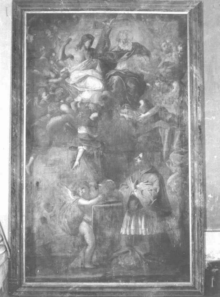 San Carlo Borromeo adora la Trinità, San Carlo Borromeo (dipinto) di Celesti Andrea (attribuito) (sec. XVII)