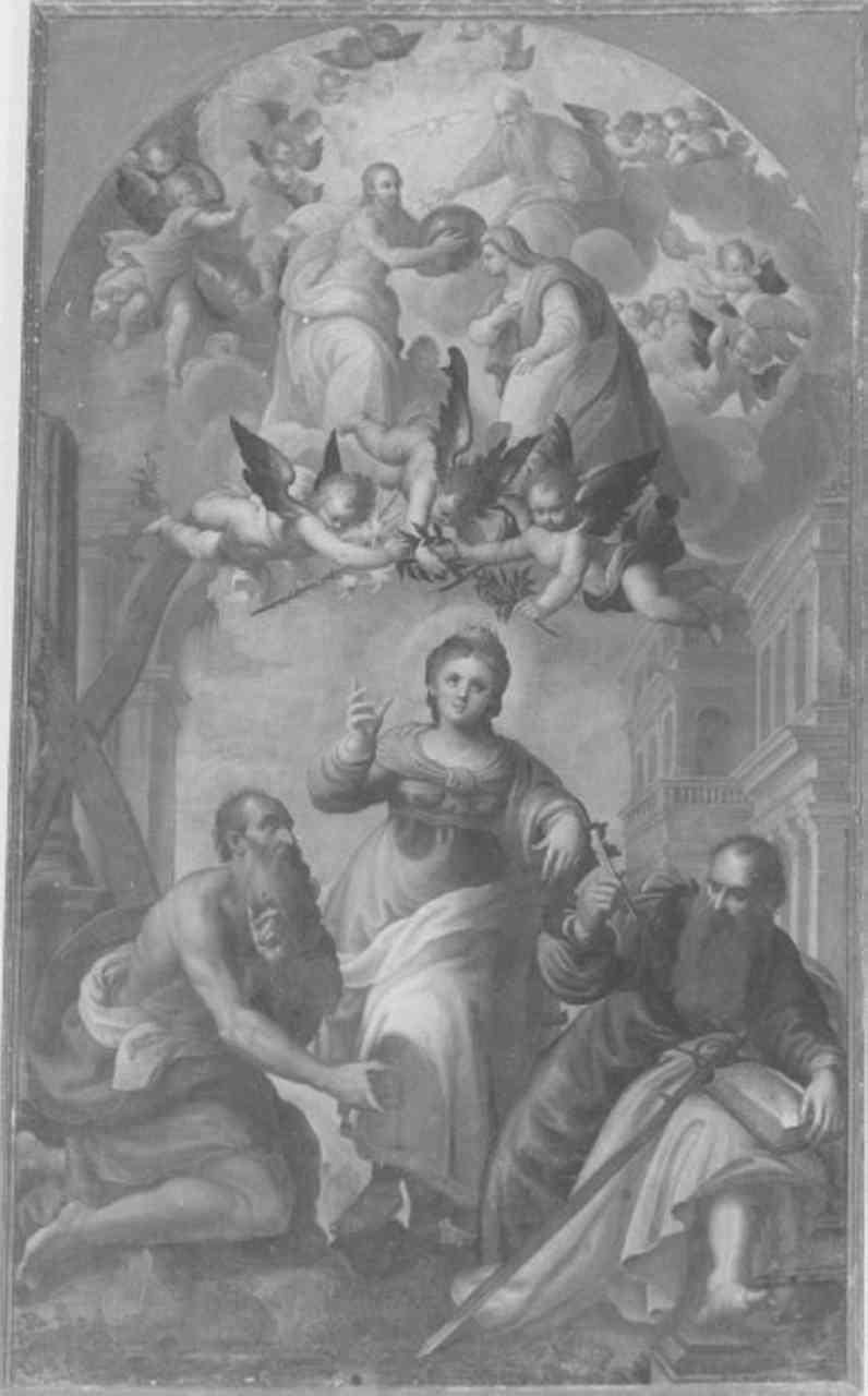 incoronazione di Maria Vergine (dipinto) di Creara Sante (secc. XVI/ XVII)