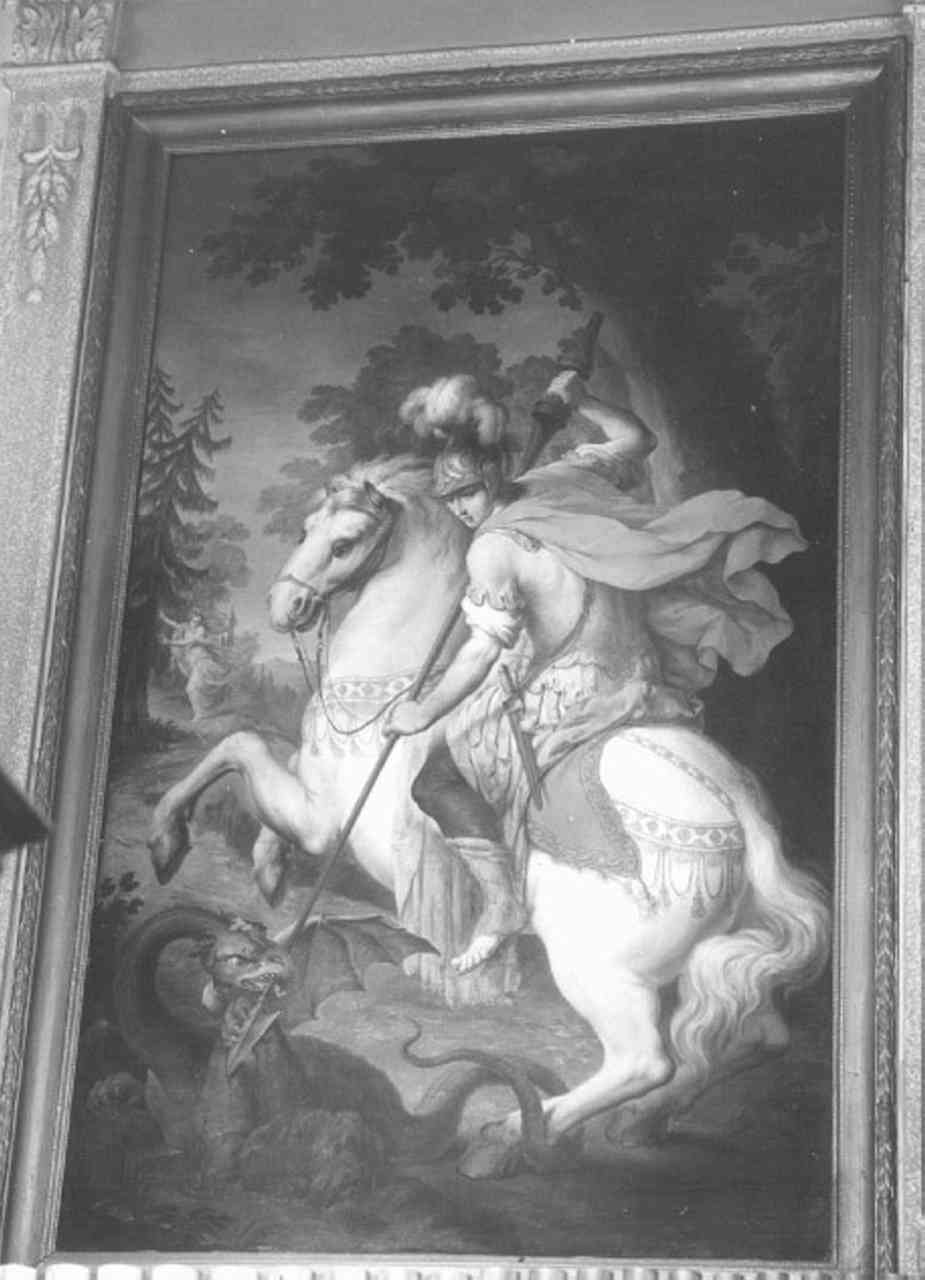 San Giorgio e il drago (dipinto) di Ugolini Agostino (sec. XIX)