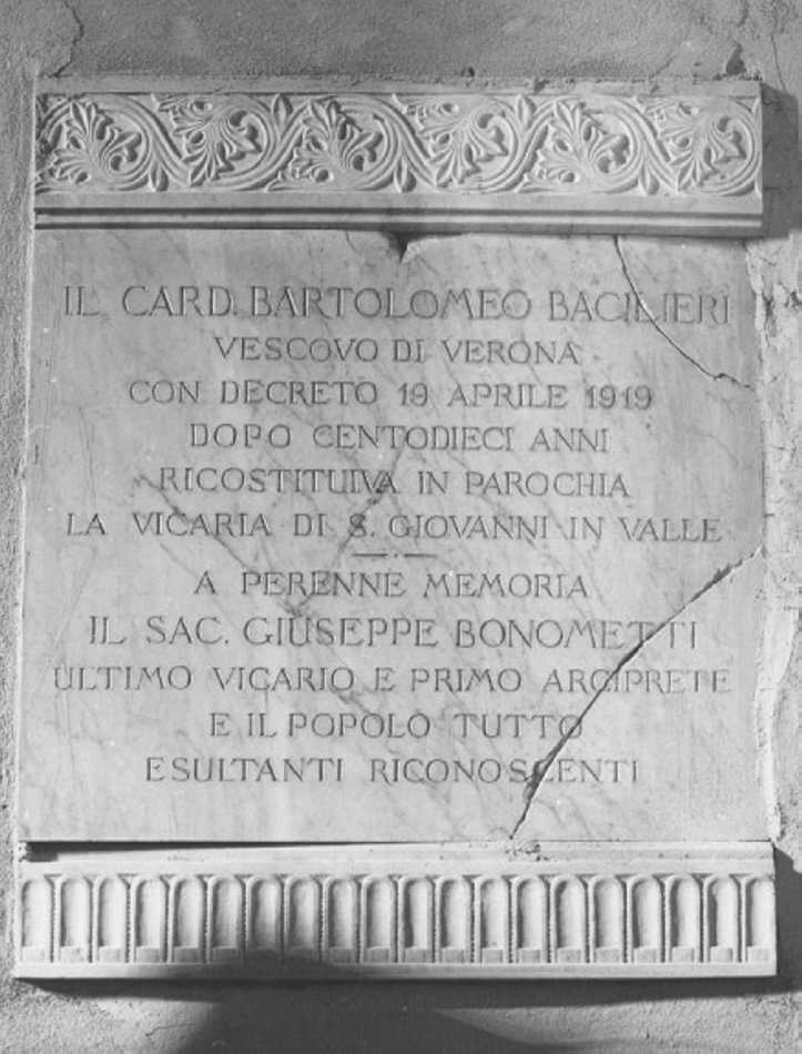 lapide - ambito veneto (primo quarto sec. XX)