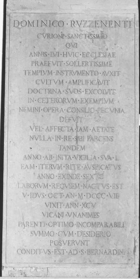 lapide - ambito veneto (primo quarto sec. XIX)