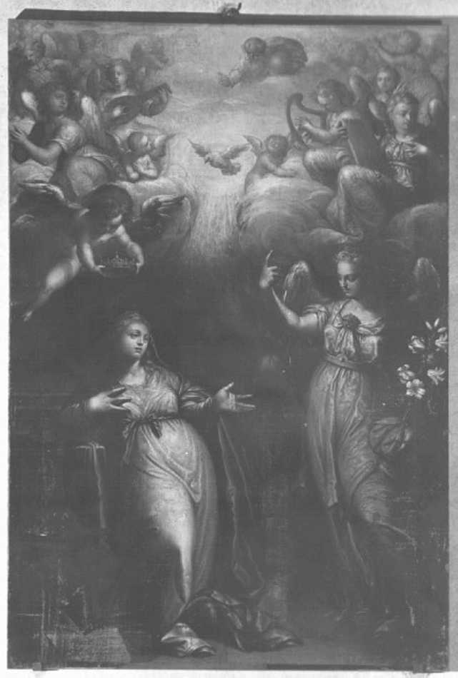 Annunciazione (dipinto) di Brusazorzi Felice (bottega) (sec. XVI)