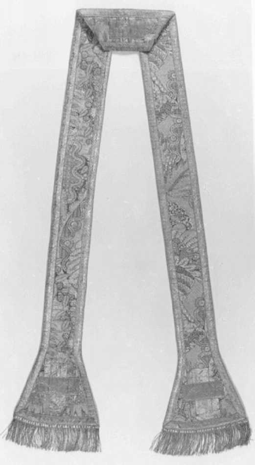 stola, elemento d'insieme - manifattura francese, manifattura italiana (secc. XVII/ XVIII)