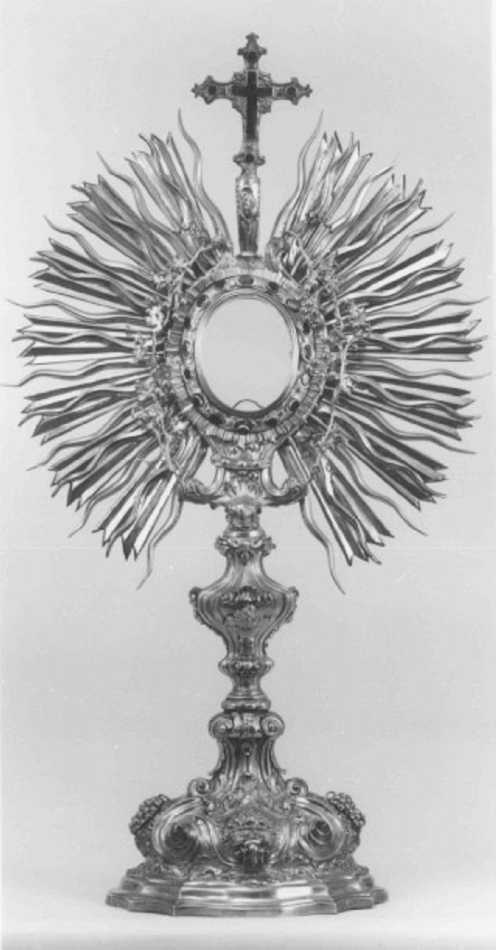 ostensorio - a raggiera - ambito veneto (seconda metà sec. XIX)