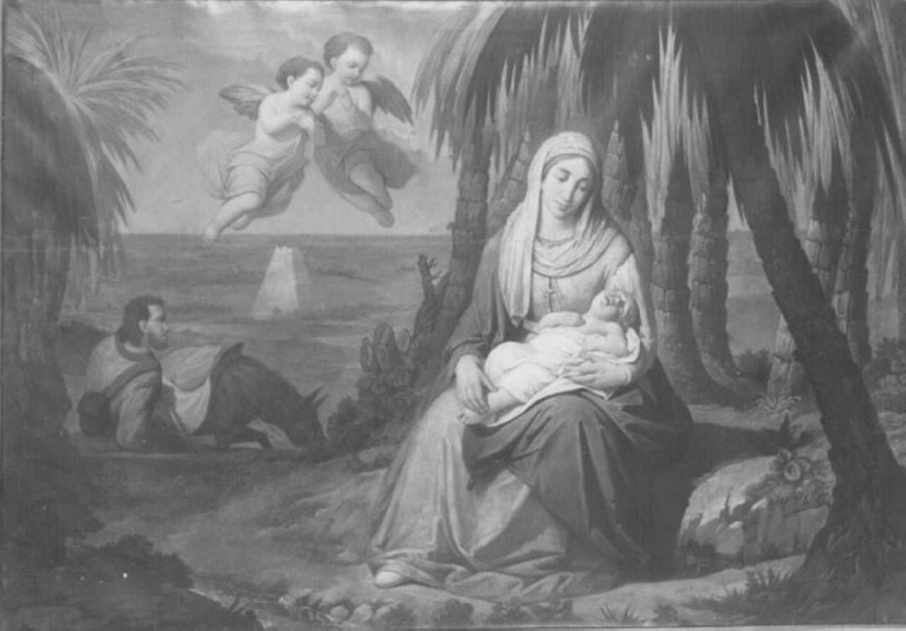 riposo nella fuga in Egitto (dipinto) di Cignaroli Giambettino (secc. XVIII/ XIX)