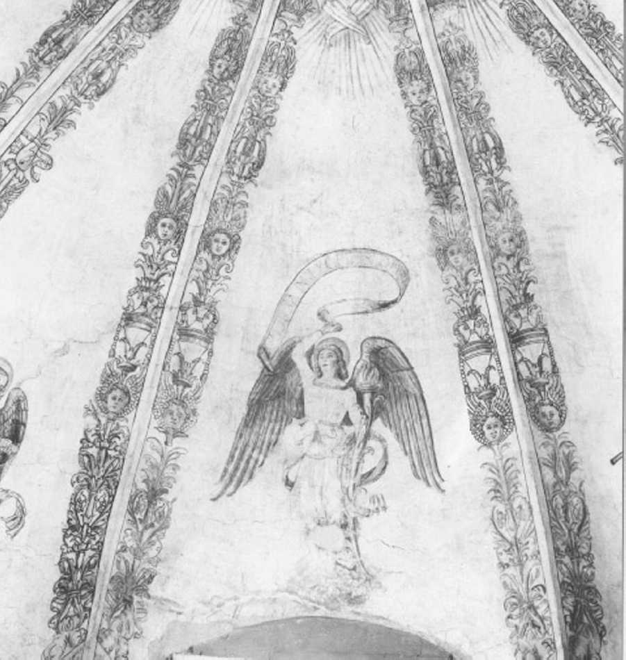 angelo con cartiglio (dipinto) di Morone Domenico (e aiuti) (sec. XV)