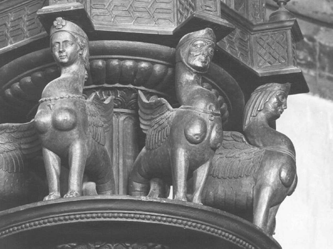 sfinge (rilievo) di Giovanni da Verona (e aiuti) (secc. XV/ XVI)