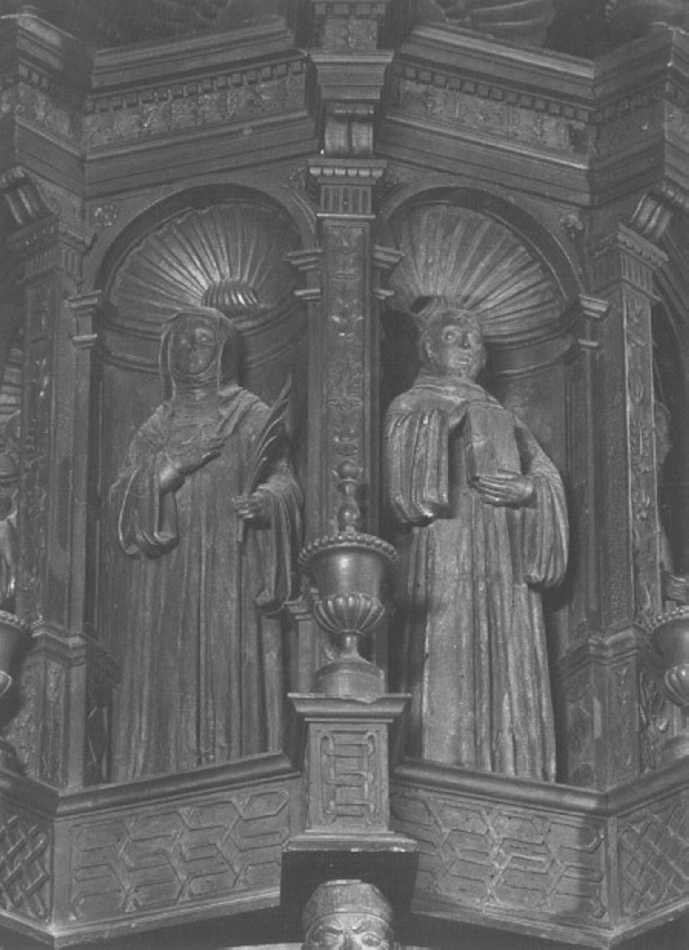 Santi (statuetta, coppia) di Giovanni da Verona (e aiuti) (secc. XV/ XVI)
