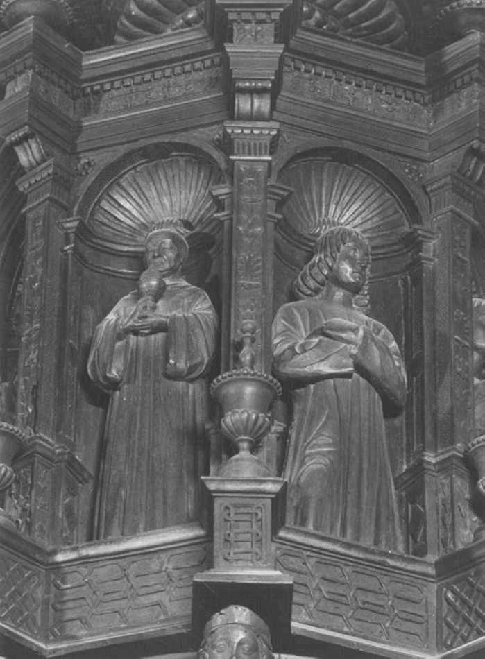 Santo (statuetta, coppia) di Giovanni da Verona (e aiuti) (secc. XV/ XVI)