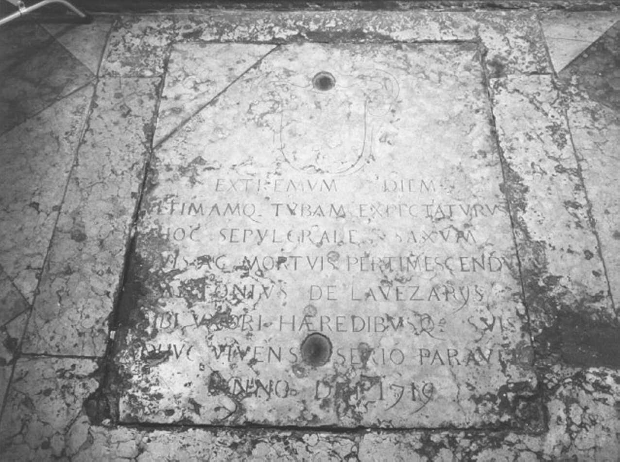 lastra tombale - ambito veneto (sec. XVIII)