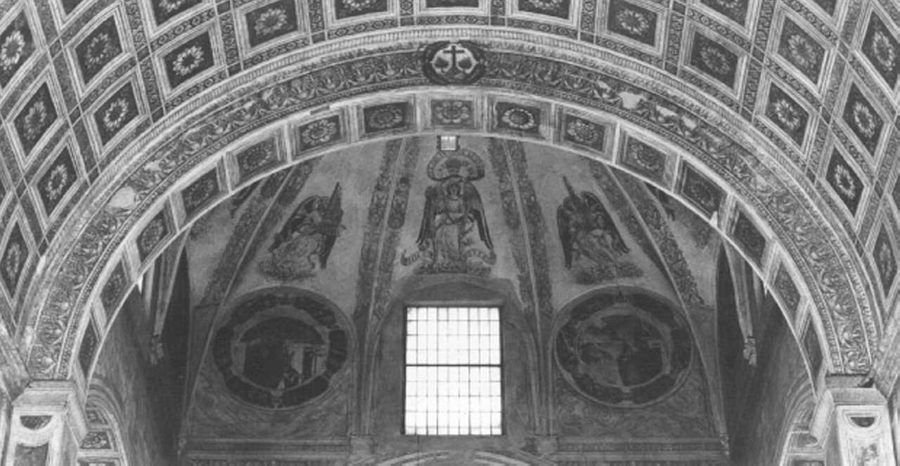 motivi decorativi a cassettoni (dipinto) di Morone Domenico (scuola) (secc. XV/ XVI)