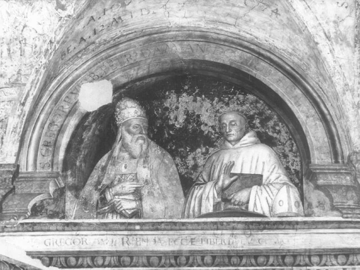 Un papa e un monaco benedettino (dipinto) di Morone Francesco (e aiuti) (sec. XVI)
