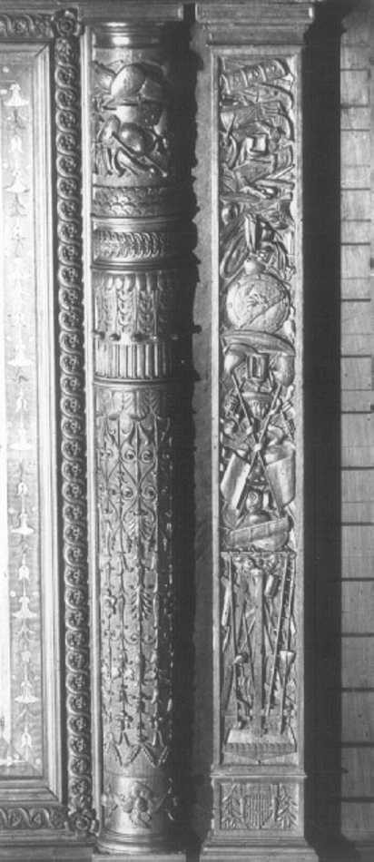 strumenti della passione (decorazione) di Giovanni da Verona (e aiuti) (sec. XVI)