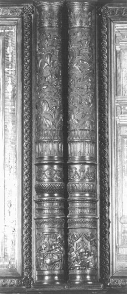 motivi decorativi con utensili domestici (decorazione a intaglio) di Giovanni da Verona (e aiuti) (sec. XVI)