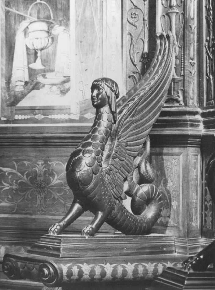 testa di mostro (decorazione plastica) di Giovanni da Verona (e aiuti) (sec. XV)